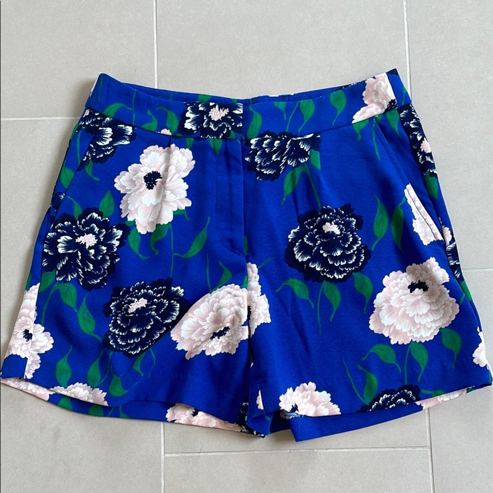 Ann Taylor Factory Blue Floral High-Waist Women’s Shorts
